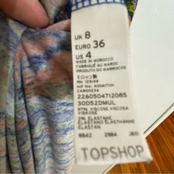 TOPSHOP Tall Long Stretchy Fitted Dress Colorful Summer Comfy Woman’s 4 - Picture 6 of 7